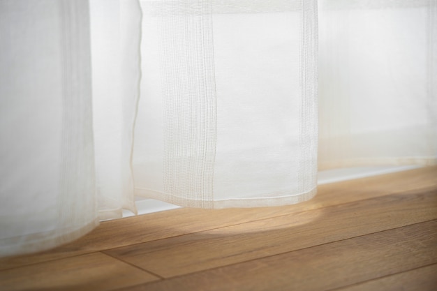 Free photo interior design with long curtains