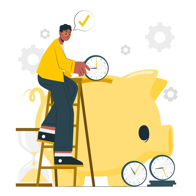 Free vector save time concept illustration